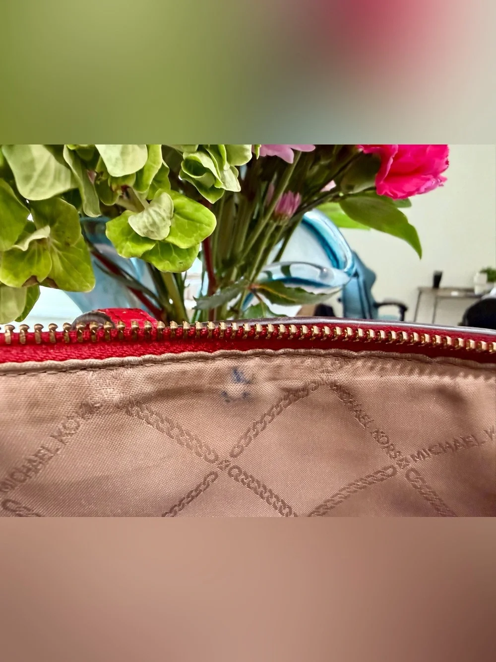 Michael Kors Red Leather Saffiano Tote Bag